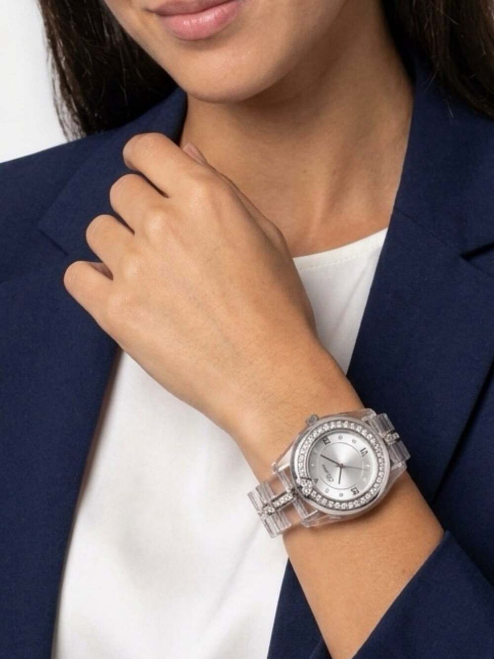 BRIGHTON DANA POINT WATCH Crystal Band FINISH & CRYSTAL ACCENTS NEW BATTERY